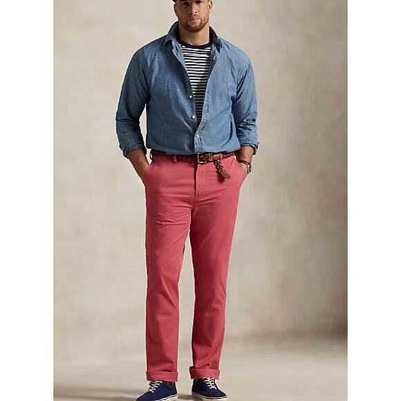 Polo Ralph Lauren Big & Tall Classic-Fit Stretch Chino Pants | 42 x 30, Red NEW! - Picture 2 of 6
